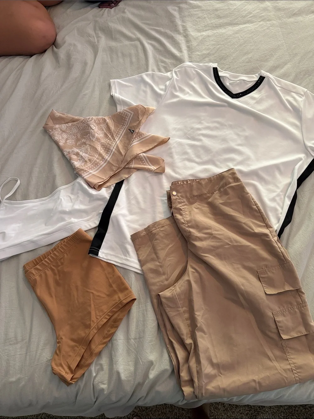 Weissman White and Tan Kids Dance Costume Set